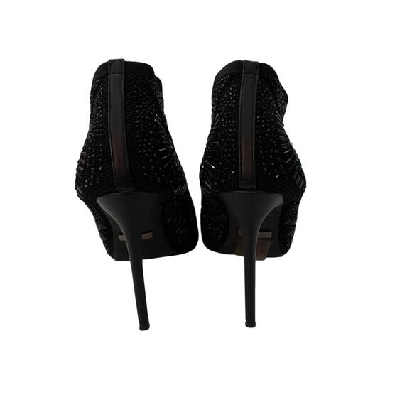 Lauren Lorraine Crystal Embellished Mesh Fabric Booties Black Size 8.5 - Picture 3 of 9